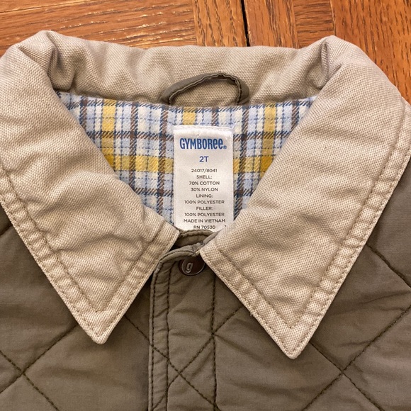 Gymboree Quilted Puffer Jacket in Olive and Beige - Picture 5 of 15